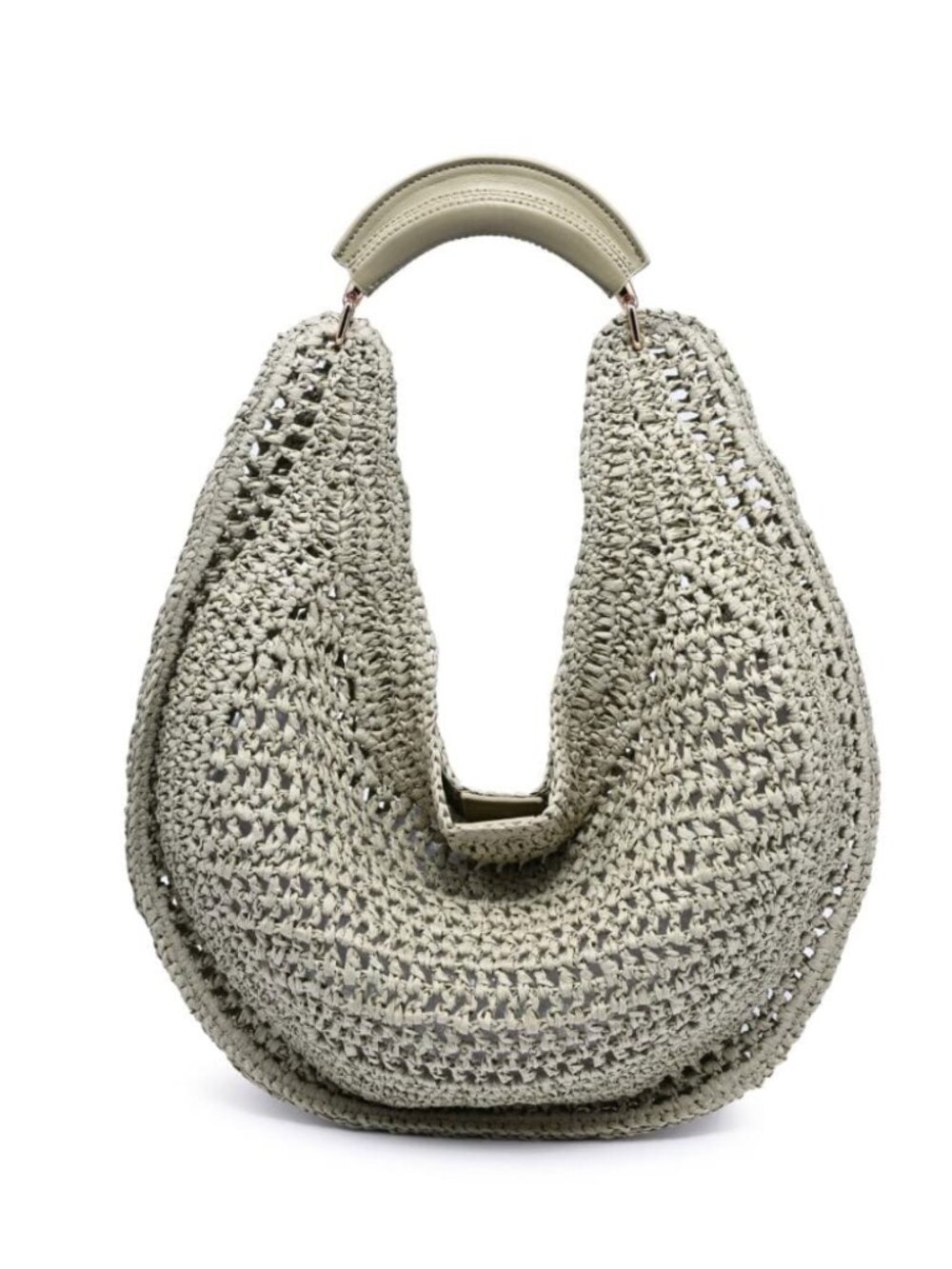NWT Camden Crochet Hobo Bag Sage Green Slouchy Woven Shoulder Purse - Picture 3 of 4